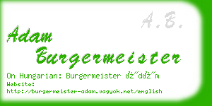 adam burgermeister business card